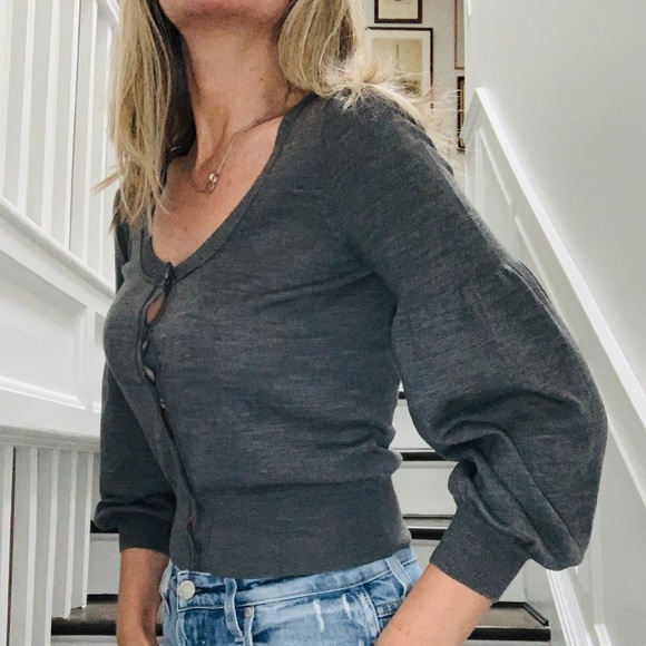 DKNY pouf sleeves cardigan - Picture 4 of 10